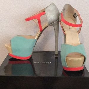 Genuine leather/suede Stiletto heels with platform